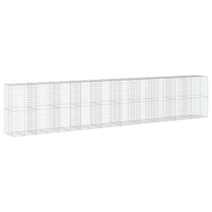 vidaXL Gabionska ko&scaron;ara s poklopcem 1000x100x200 cm pocinčano željezo
