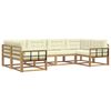 vidaXL Set vanjskih sofa s jastukom 6 pcs Bijela i krem