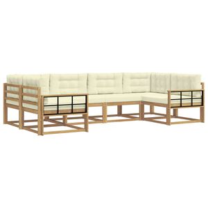 vidaXL Set vanjskih sofa s jastukom 6 pcs Bijela i krem