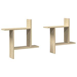 vidaXL Zidne police 2 kom boja hrasta 50x12x50cm od konstruiranog drva