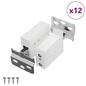 vidaXL Osi za vje&scaron;anje ormara 12 kom. Bijelo 70 x 48 x 19 mm
