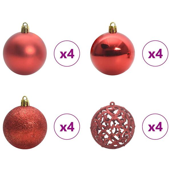 vidaXL Set Božićnih Ukrasnih Kuglica 120 pcs &Scaron;areni Plastika