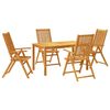 vidaXL 5-dijelni vrtni blagovaonski set 140x80x74 cm od masivnog bagremovog drva