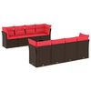 vidaXL 9-dijelni set vrtnih sofa s jastucima poliratan smeđi