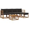 vidaXL Set vanjskih sofa 6 kom. Prirodna i crna