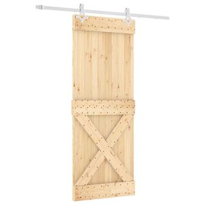 vidaXL Klizna vrata 80 x 210 cm Čvrsta borovina (neobrađena)