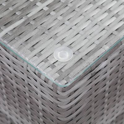 vidaXL Bočni stolić sa staklenom površinom sivi 35x35x52 cm poliratan
