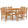 vidaXL Vrtni blagovaonski set od 7 dijelova 120 x 70 cm masivno tikovino drvo