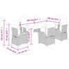 vidaXL 7-dijelni vrtni blagovaonski set od poliratana s jastucima sivi