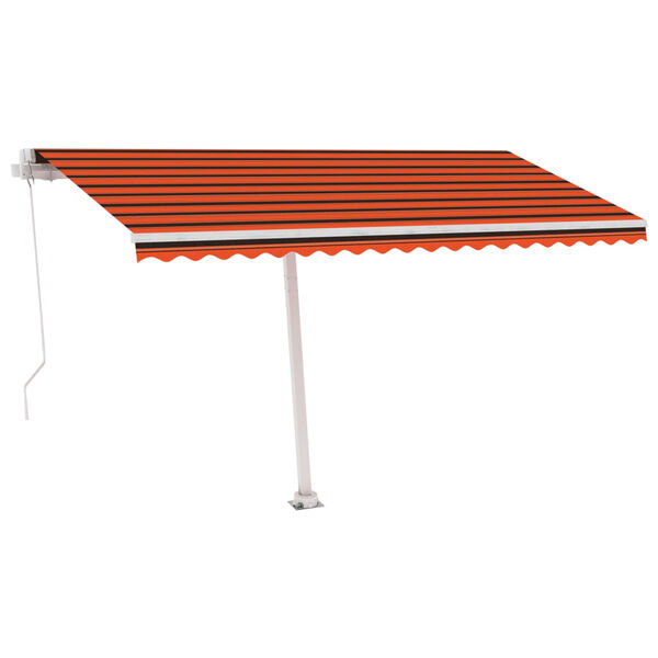 vidaXL Tenda na ručno uvlačenje LED 450 x 350 cm narančasto-smeđa