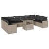 vidaXL 11-dijelni set vrtnih sofa poliratan s jastucima svijetlosivi