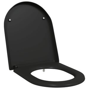 vidaXL WC daska Crna 49 x 36 x 4 cm Duroplast