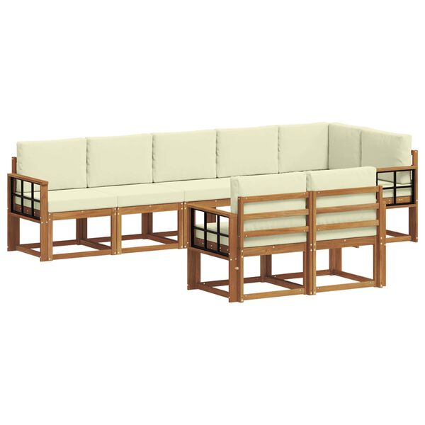 vidaXL Set vanjskih sofa s jastukom 8 pcs Prirodna i krem