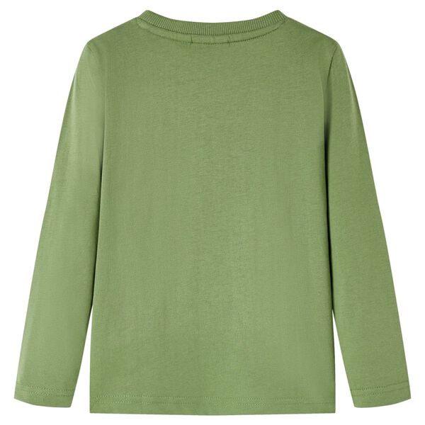 Dječja majica dugih rukava svijetla kaki boja 92