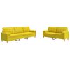 vidaXL 2-dijelni set sofa s ukrasnim jastucima svjetložuti od tkanine
