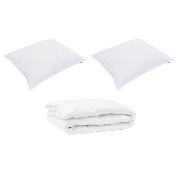 vidaXL Duvet za sve sezone s jastukom 3 pcs Bijelo Mikrovlakna