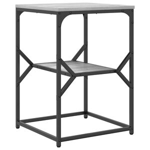 vidaXL Bocni stol Siva Sonoma 41 x 40 x 60 cm Inženjerska drva i čelik