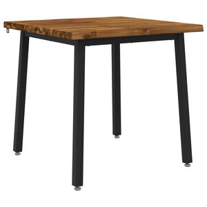 vidaXL 60 x 55 x 75 cm Čvrsto drvo akacije Prirodna i crna Pravokutni