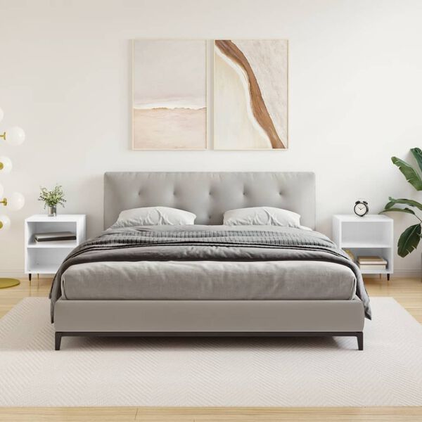 vidaXL Noćni ormarići 2 kom sjajni bijeli 40x30x50cm konstruirano drvo