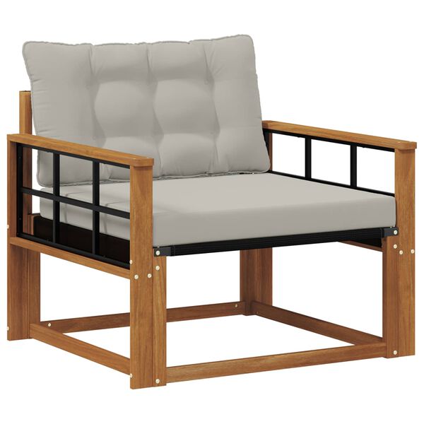 vidaXL Set vanjskih sofa Čvrsto drvo akacije i Textilene Prirodna