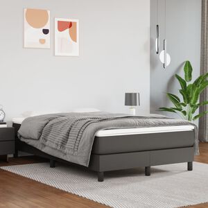 vidaXL Madrac s džepičastim oprugama srednje tvrdoće sivi 120x200x20cm umjetna koža