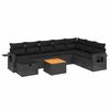 vidaXL 9-dijelni set vrtnih sofa s jastucima crni od poliratana