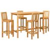 vidaXL Vanjski bar set 5 kom. Prirodna Čvrsto teak drvo