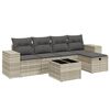 vidaXL 6-dijelni set vrtnih sofa od poliratana s jastucima svjetlosivi