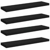 vidaXL Plutajuće zidne police 4 kom crne 90 x 23,5 x 3,8 cm MDF