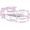vidaXL Krevet s regalom za knjige bez madraca 90x190 cm od borovine