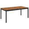 vidaXL Stol za večeru u vrtu Prirodna i crna 147 x 88,5 x 75 cm
