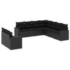 vidaXL 9-dijelni set vrtnih sofa s jastucima crni od poliratana