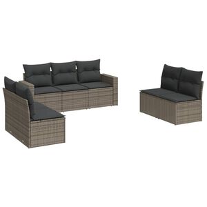 vidaXL 7-dijelni set vrtnih sofa sivi od poliratana