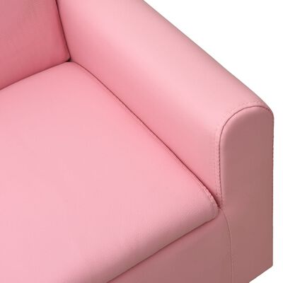 vidaXL Dječji dvosjed od umjetne kože ružičasti