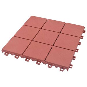 vidaXL Pločice za decking 10 kom. Crvena 30,5 x 30,5 x 2,2 cm