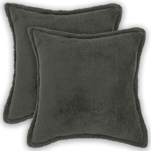 vidaXL Presvlaka za jastuk 2 pcs HOUTEN Tamnosiva 30 x 30 cm Boucl&eacute;