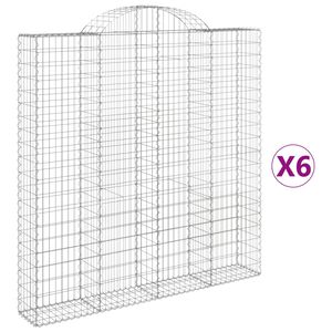 vidaXL Lučne gabionske ko&scaron;are 6 kom 200x30x200/220cm pocinčano željezo