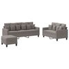 vidaXL 3-dijelni set sofa s jastucima smeđesivi od tkanine