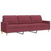 vidaXL 4-dijelni set sofa s tabureom i jastucima boja vina tkanina