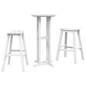vidaXL Set bar stolova za vrt 3 kom. Bijelo HDPE