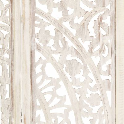 vidaXL Sobna pregrada s 3 panela bijela 120x165 cm masivno drvo manga
