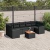 vidaXL 8-dijelni set vrtnih sofa od poliratana s jastucima crni
