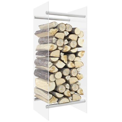 vidaXL Stalak za drva za ogrjev prozirni 40 x 35 x 100 kaljeno staklo