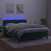 vidaXL Krevet box spring s madracem LED tamnozeleni 140x190 cm bar&scaron;un