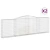 vidaXL Lučne gabionske ko&scaron;are 2 kom 400x30x120/140cm pocinčano željezo