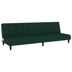 vidaXL Dvosjed na razvlačenje tamnozeleni bar&scaron;unasti