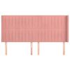 vidaXL Uzglavlje s u&scaron;ima ružičasto 183x16x118/128 cm bar&scaron;unasto