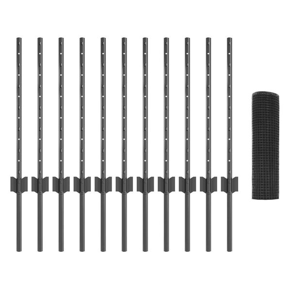 vidaXL Ograda s postovima Siva 0,5 x 25 m Čelik