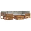 vidaXL Set vanjskih sofa 7 kom. Prirodna i svijetlo siva