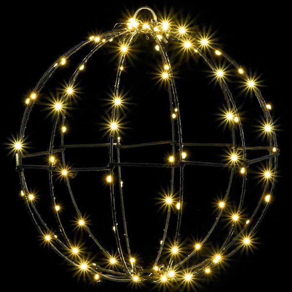 vidaXL Lopta s 192 LED svjetlima 2 pcs Topla bijela 30 cm Metal